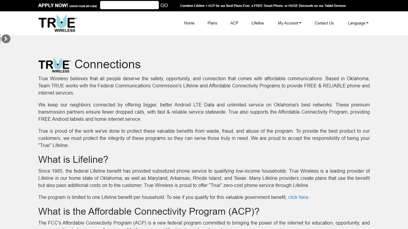 True Wireless | Lifeline Provider – Free phone in Oklahoma